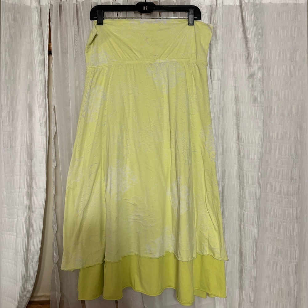 Athleta Yellow Strapless Pleated Sundress
